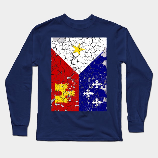 Peeling Acadiana Flag 2 Long Sleeve T-Shirt by Gsweathers